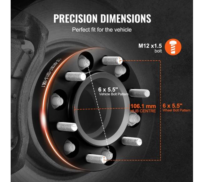 Ratų tarpinių rinkinys, 38 mm, 6 vnt.2