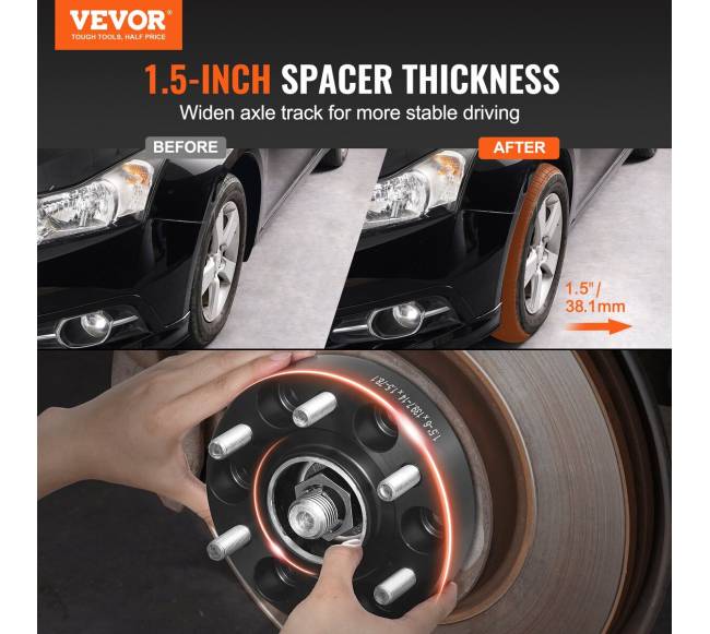 Ratų tarpikliai 38 mm, 6 varžtai, 4 vnt. juodi1