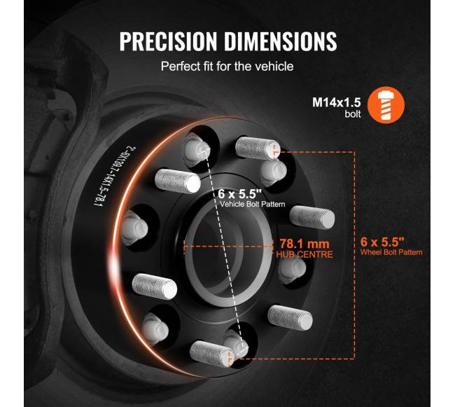 Ratų adapteriai 6 skylių, 4 vnt., juoda2