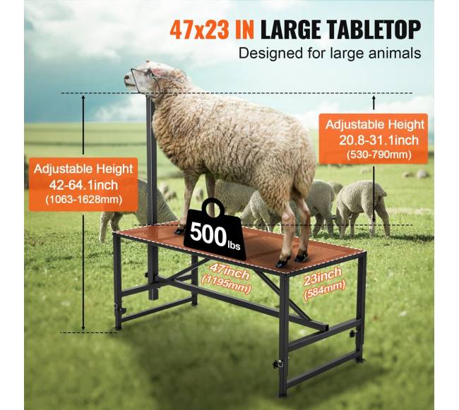 Gyvulių kirpimo stovas 53-83 cm 119x58 cm3