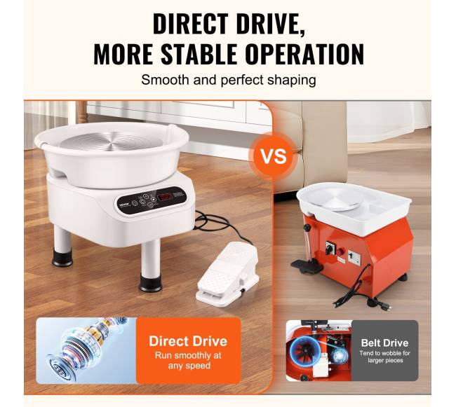 Keramikos žiedimo staklės 28 cm, 450 W, 3 kojos2