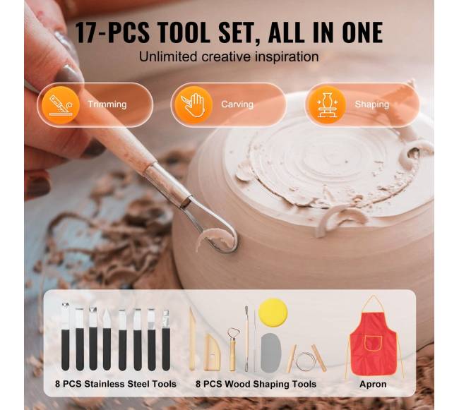 Keramikos žiedimo staklės 28 cm, 450 W, 3 kojos6