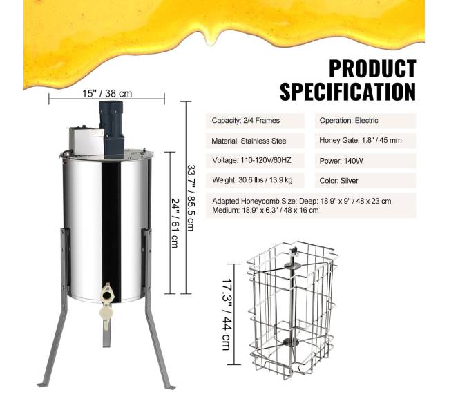 Elektrinė medaus suktuvė 24 rėmai6