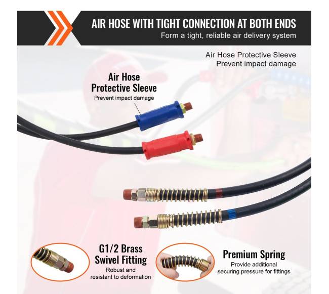 15 pėdų sunkvežimio oro linijų rinkinys 3-in-12