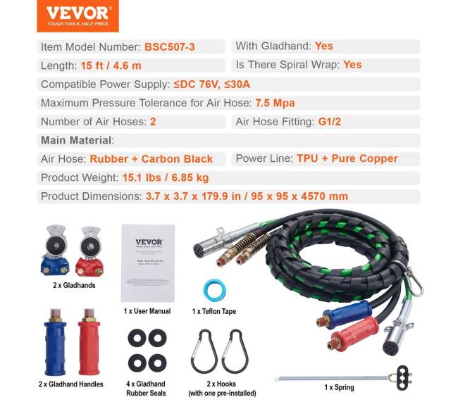 4,5 m sunkvežimio oro linijos rinkinys6