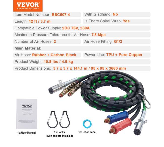 12 pėdų sunkvežimio oro linijų rinkinys6