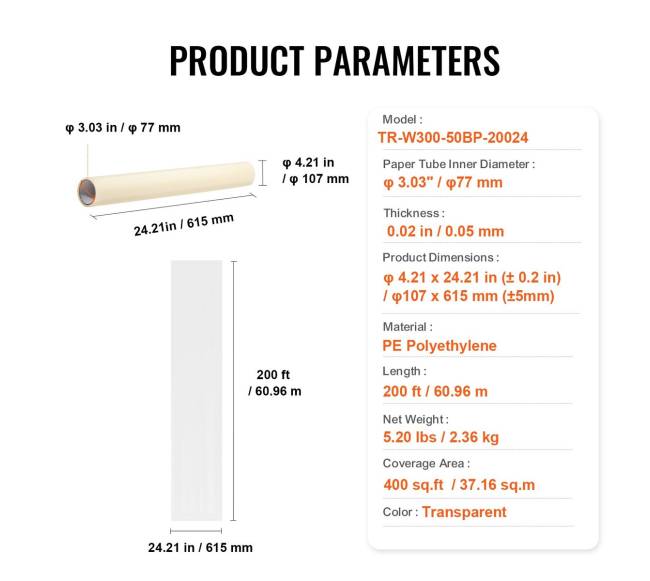 Automobilių kilimų apsauginė plėvelė 24" x 2006