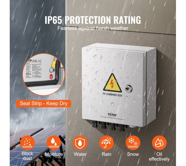 Saulės fotoelektrinė kombinuoti dėžė 4 gijų 15A IP653