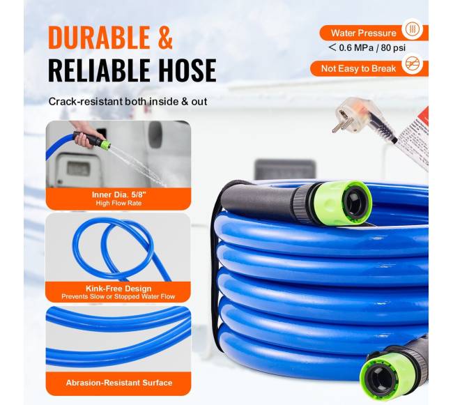 4,6 m šildomas vandens žarna RV5