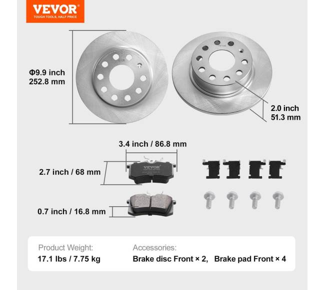 Galinių stabdžių komplektas Audi A3 (8P)6