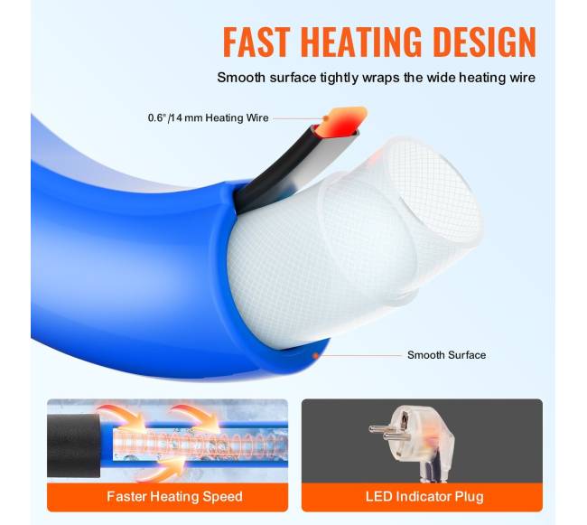 Šildoma 15 m ilgio vandens žarna RV automobiliams2