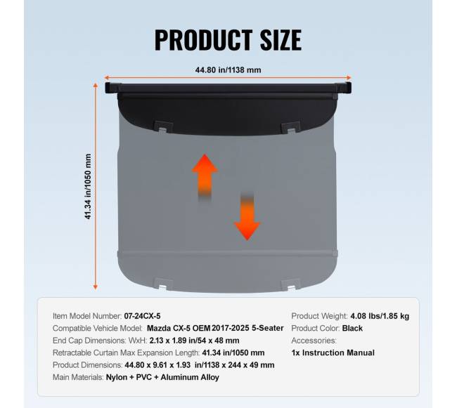 Išplečiamas bagažo dangtis Mazda CX-5 2017-20246