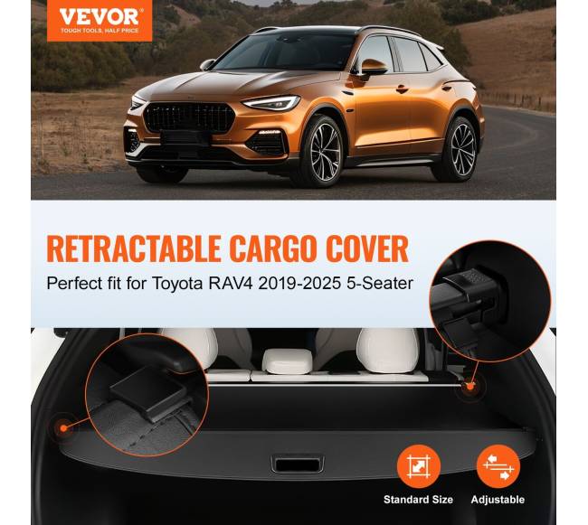 Ištraukiamas bagažo uždangalas Toyota RAV4 2019-20241