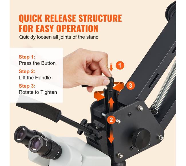 Daugiafunkcinis mikroskopas su žiedine lempa 7X-45X3