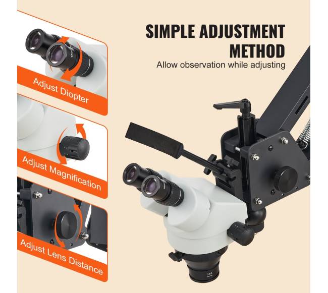 Daugiafunkcinis mikroskopas su žiedine lempa 7X-45X5