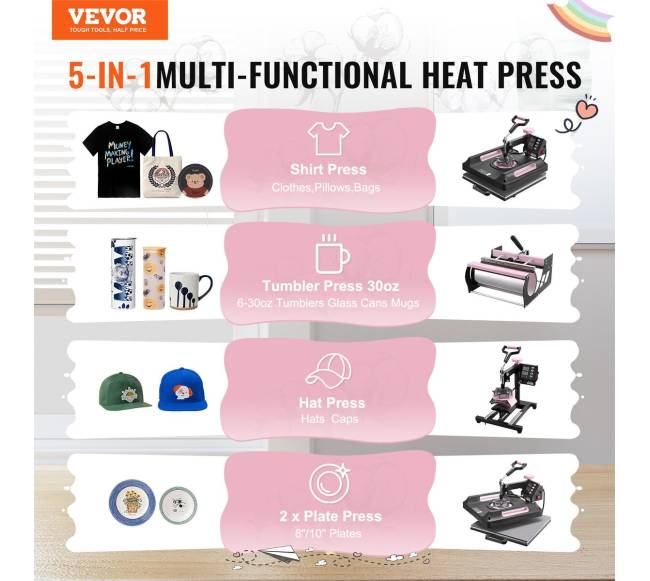 Daugiafunkcinė šilumos presavimo mašina 15x15 ir taurių presa1