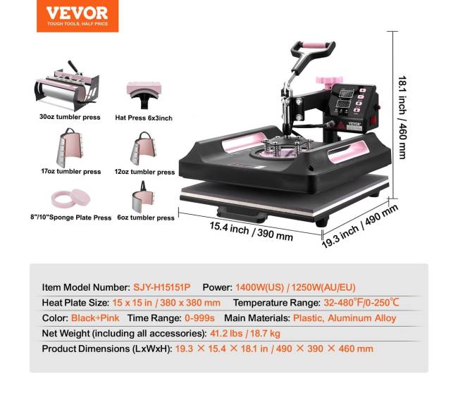 Daugiafunkcinė šilumos presavimo mašina 15x15 ir taurių presa6