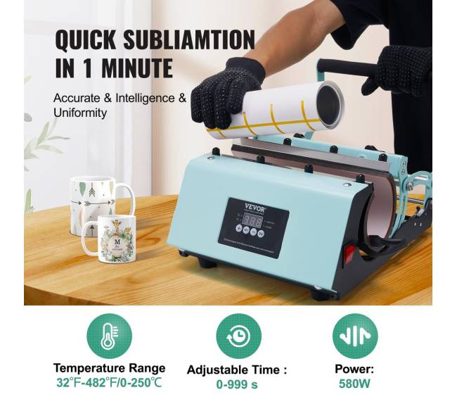 Puodelių šilumos spauda 11-30oz žaliam sublimavimui3