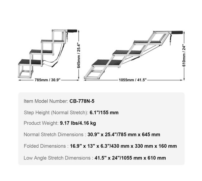 4 pakopų sulankstomos šunų laipteliai6