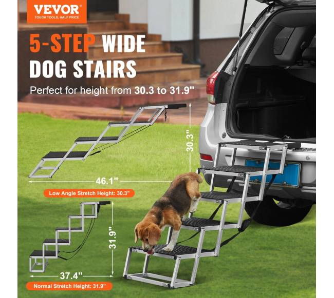 Šunų laiptai automobiliams, 5 pakopų1