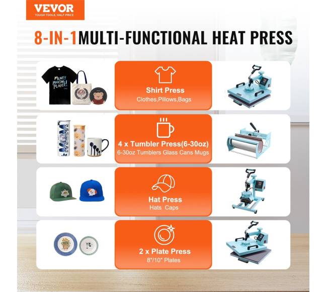 Šilumos presas 38x38 cm 8 viename su puodelių presu1