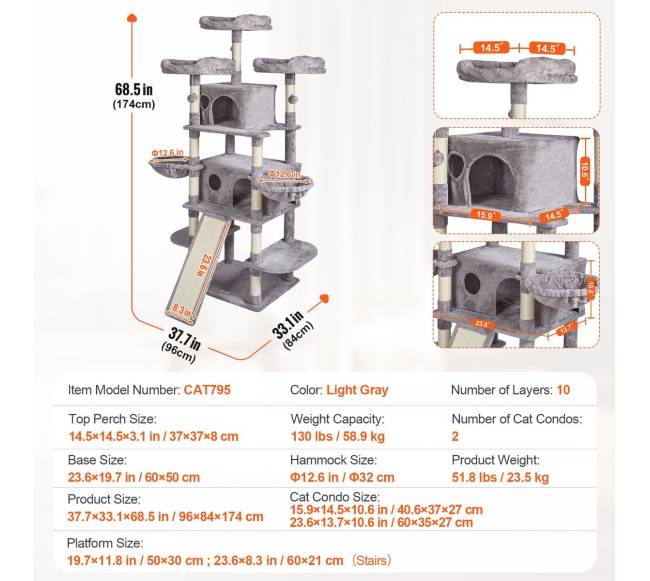 Vidinis kačių bokštas su nameliais ir stulpu6