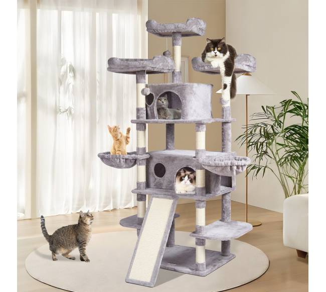 Vidinis kačių bokštas su nameliais ir stulpu7