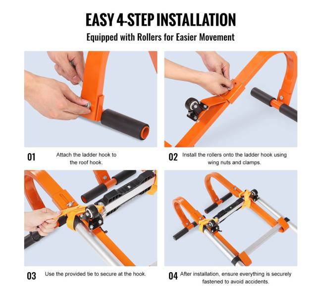 stogo kopėčių kablio stabilizatorius 2 paketai su ratuku guminė T-jungtis plienas2