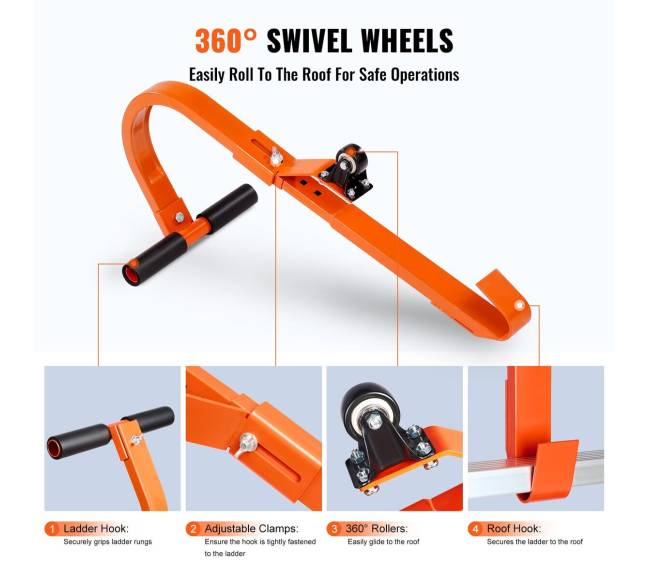 stogo kopėčių kablio stabilizatorius 2 paketai su ratuku guminė T-jungtis plienas4