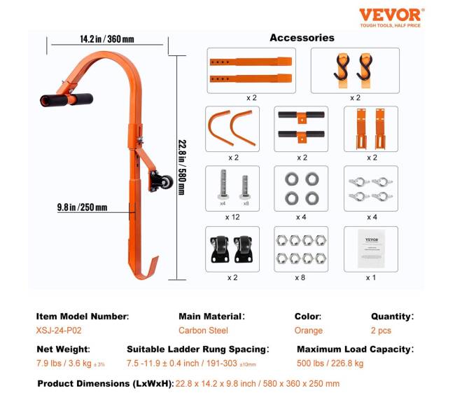 stogo kopėčių kablio stabilizatorius 2 paketai su ratuku guminė T-jungtis plienas6