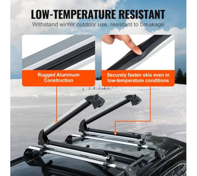 Slidžių ir snieglenčių stogo bagažinė su užraktu3