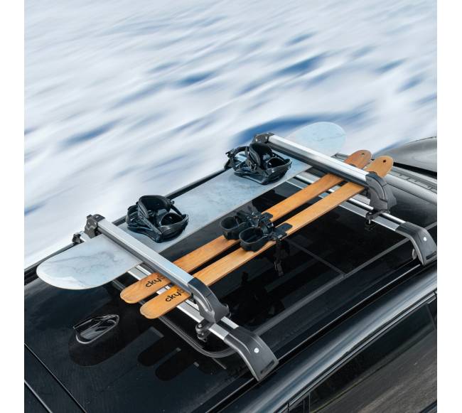 Slidžių ir snieglenčių stogo bagažinė su užraktu7