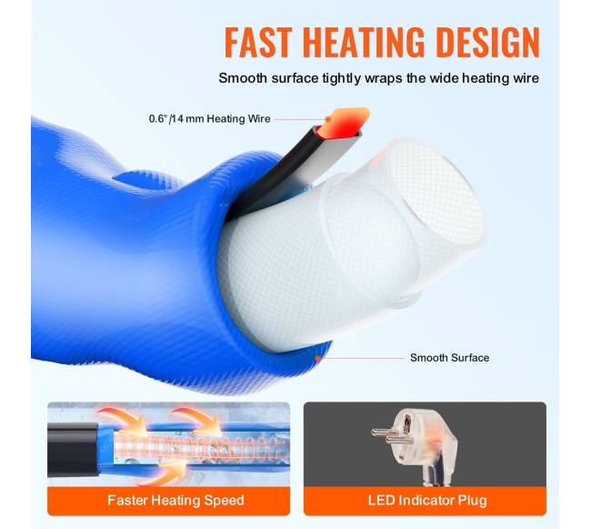 15,2 m šildomas vandens žarna RV2