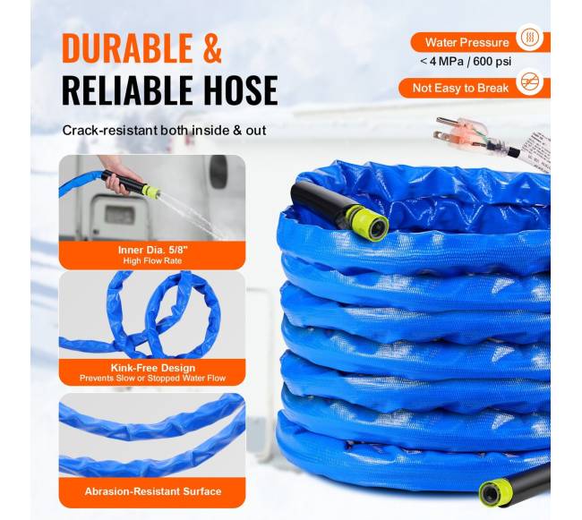 15,2 m šildomas vandens žarna RV5