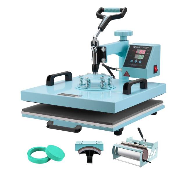 Šilumos presas 38x38 cm 5in1 su 30oz presu žalios spalvos8