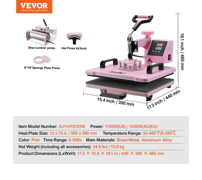 5 viename šilumos presas su 30oz puodeliu6