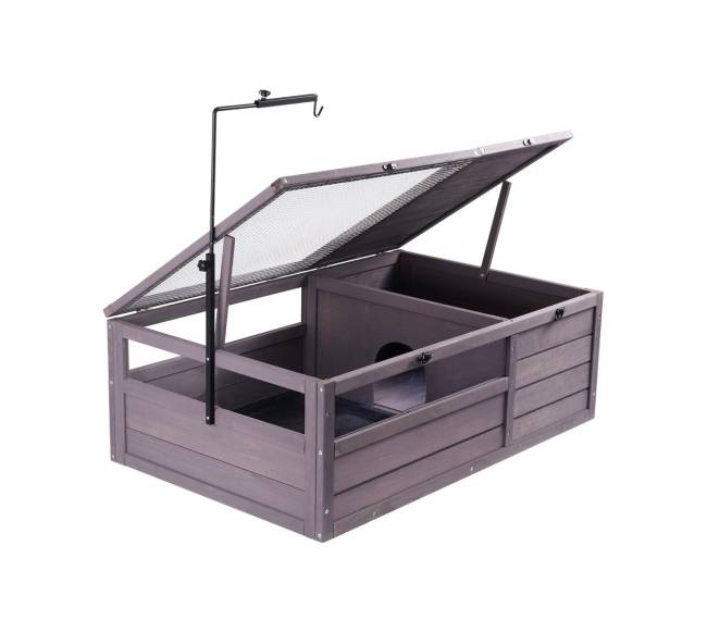 Medinė vėžlio ferma su dviem kambariais0