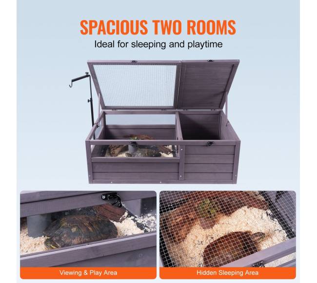 Medinė vėžlio ferma su dviem kambariais3