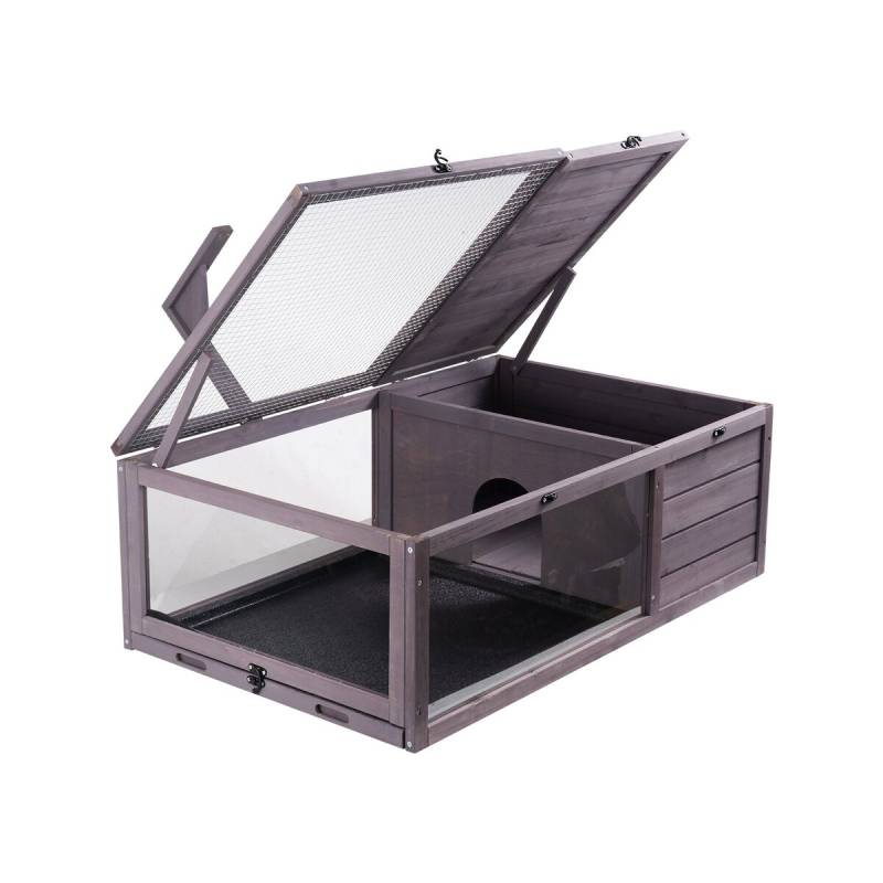 Vėžlių namelis iš medžio vidaus ir lauko0