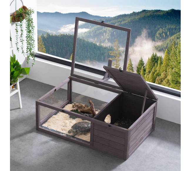 Vėžlių namelis iš medžio vidaus ir lauko7