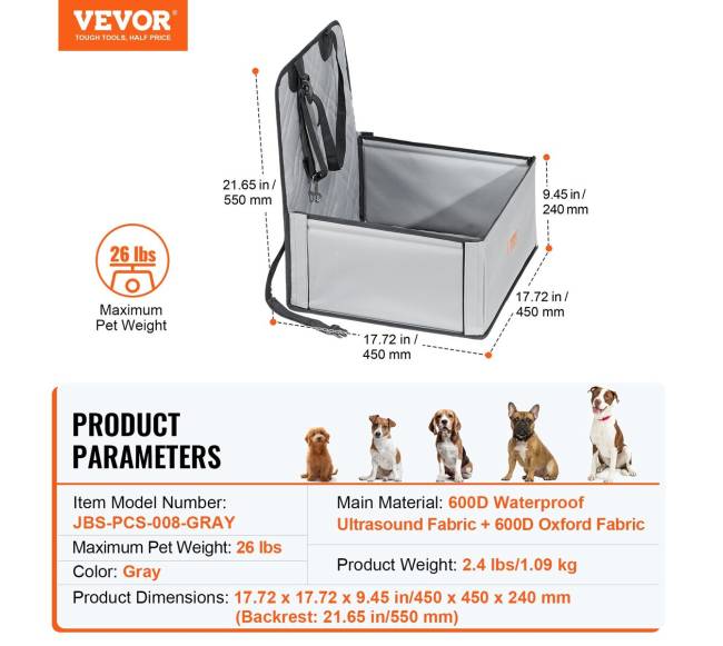 Mažų šunų automobilinė sėdynė iki 12 kg6