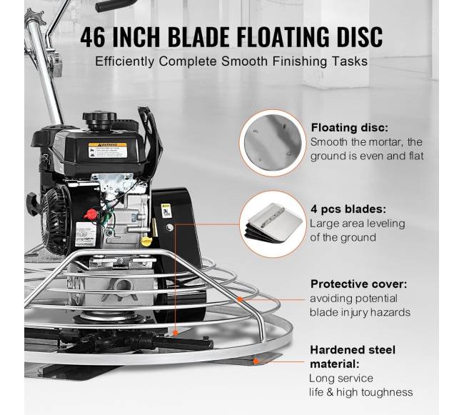 46 cm benzininė glaistyklė su plūduriuojančiu disku2