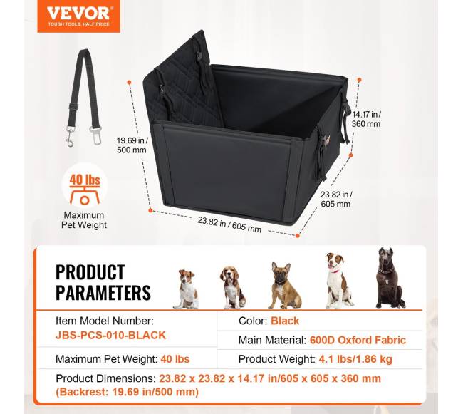 Automobilinė kėdutė šunims iki 18 kg6