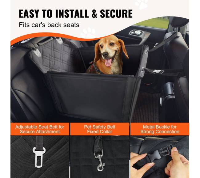 Juoda šuns kėdutė automobiliui iki 22 kg3