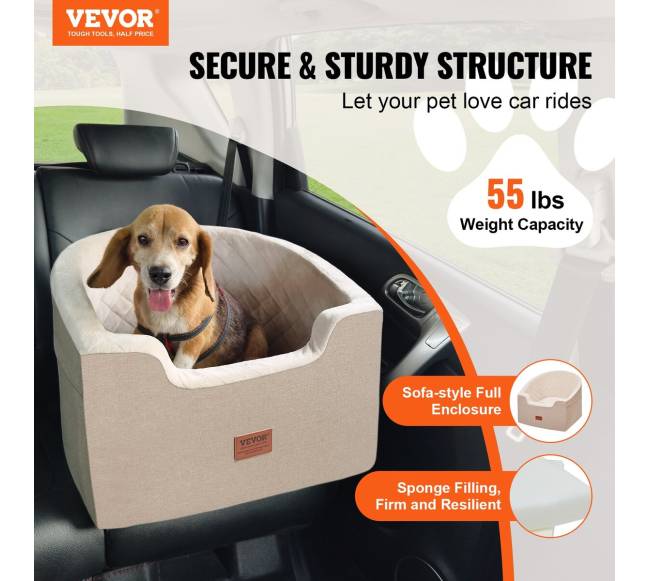 Automobilinė kėdutė šunims iki 25 kg ruda1