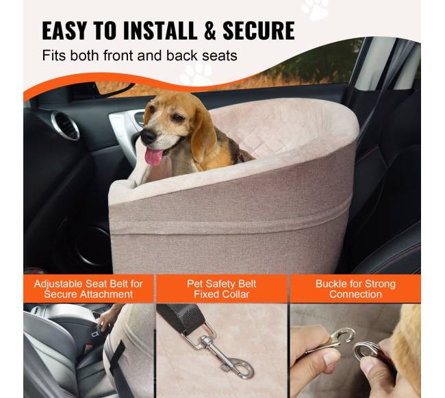 Automobilinė kėdutė šunims iki 25 kg ruda3