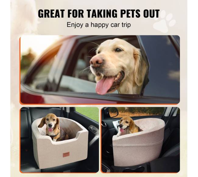 Automobilinė kėdutė šunims iki 25 kg ruda5