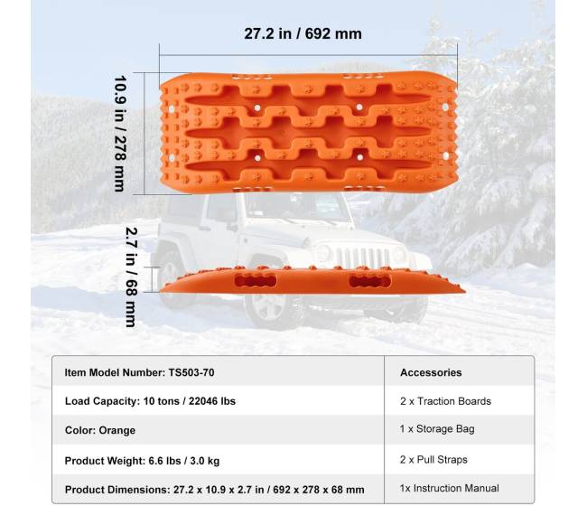 Oranžinės traukos lentos purvo ir sniego sąlygoms6