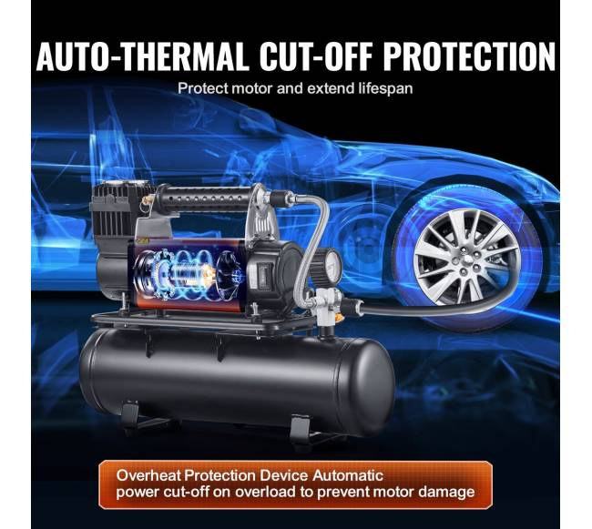 12V nešiojamas oro kompresorius su 6L baku3