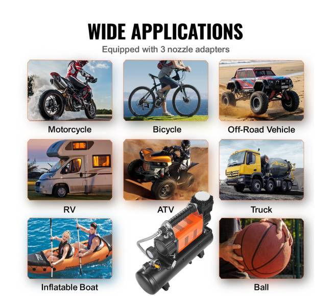 12V nešiojamas oro kompresorius su 6L baku4